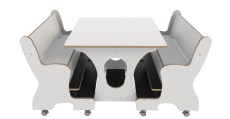 Hoogzit tafel L75 x B80 cm wit met 2 banken Tangara Groothandel voor de Kinderopvang Kinderdagverblijfinrichting3